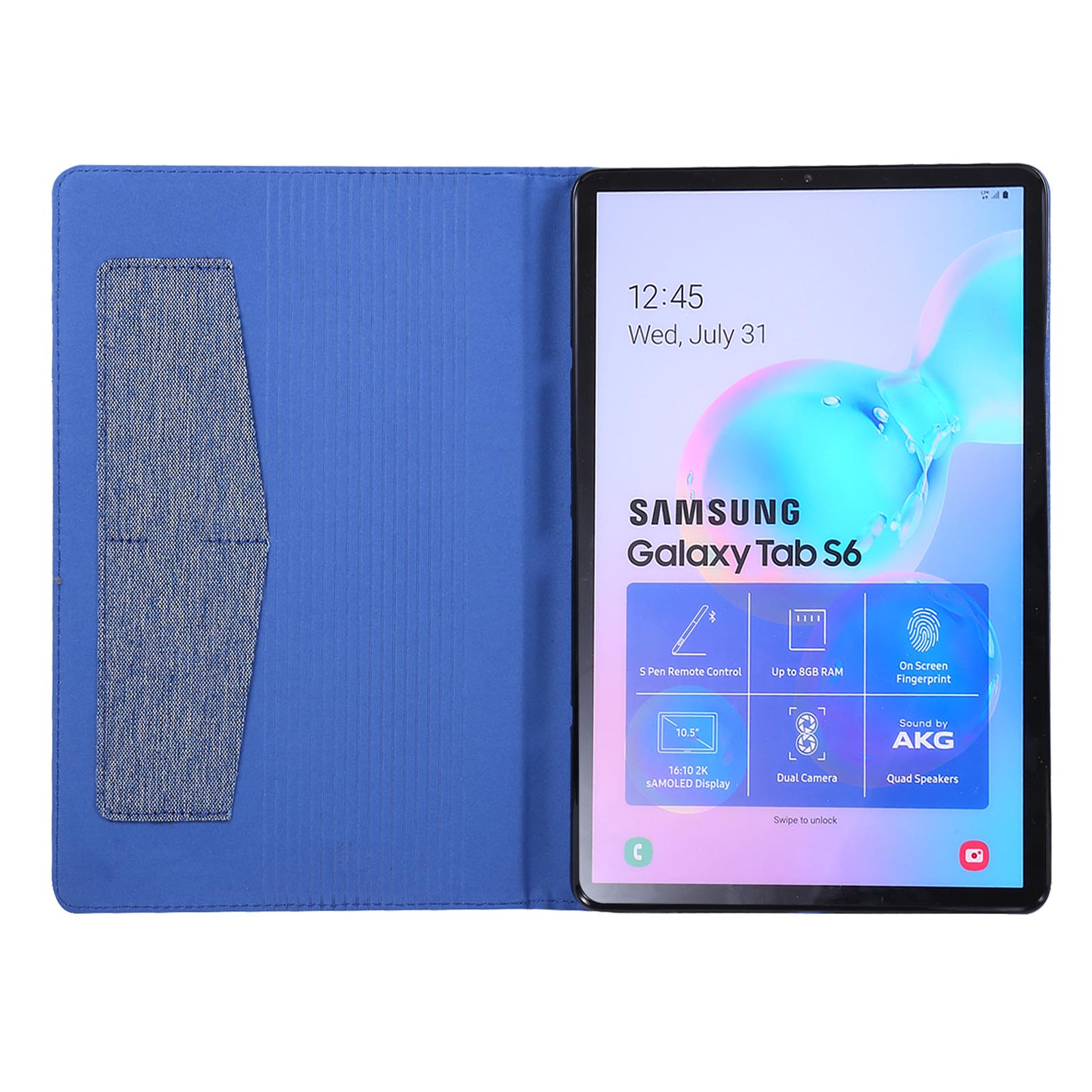 Kunststoff, für S6 Hülle Bookcover 10.5 Zoll LOBWERK SM-T860 Samsung Tab Galaxy Blau Schutzhülle