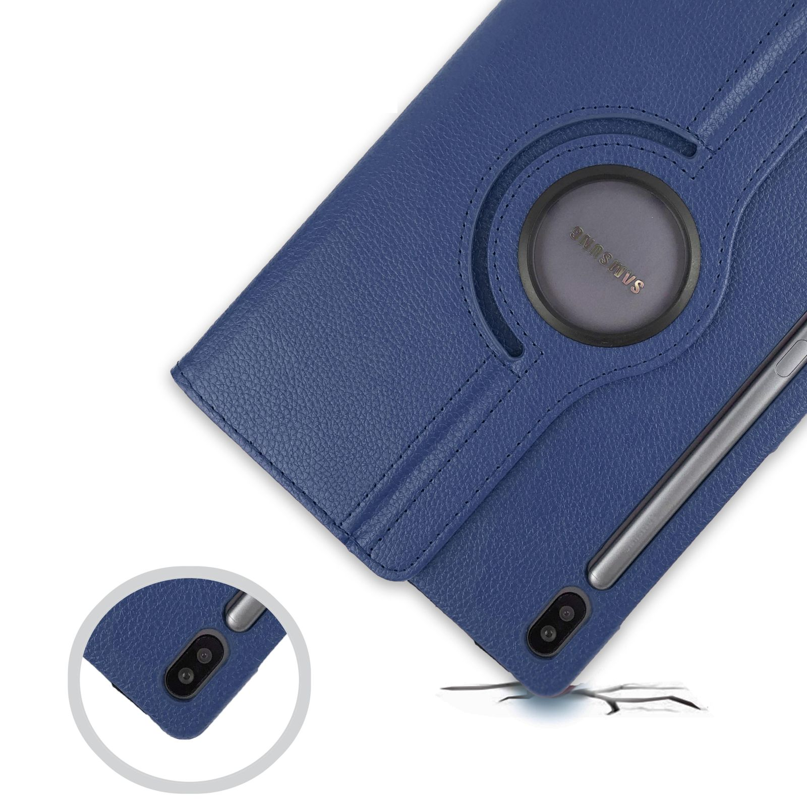 LOBWERK Hülle Schutzhülle Bookcover für S7/S8 Galaxy SM-X706 Samsung SM-T870 Blau Zoll Kunstleder, SM-X700 SM-T875 Tab T870/T875/X700
