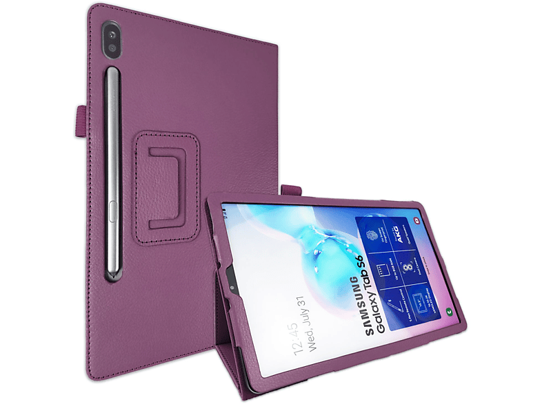 LOBWERK Hülle Schutzhülle Kunstleder, Lila SM-T860 Bookcover für Galaxy Tab Samsung S6 10.5 Zoll