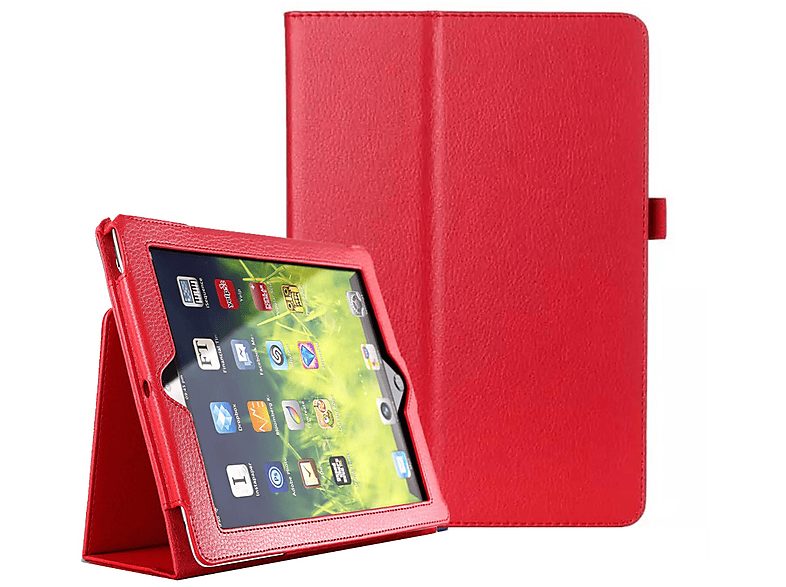 Hülle 10.2 iPad Apple 2019/2020/2021 Schutzhülle für Kunstleder, LOBWERK Bookcover Zoll Rot
