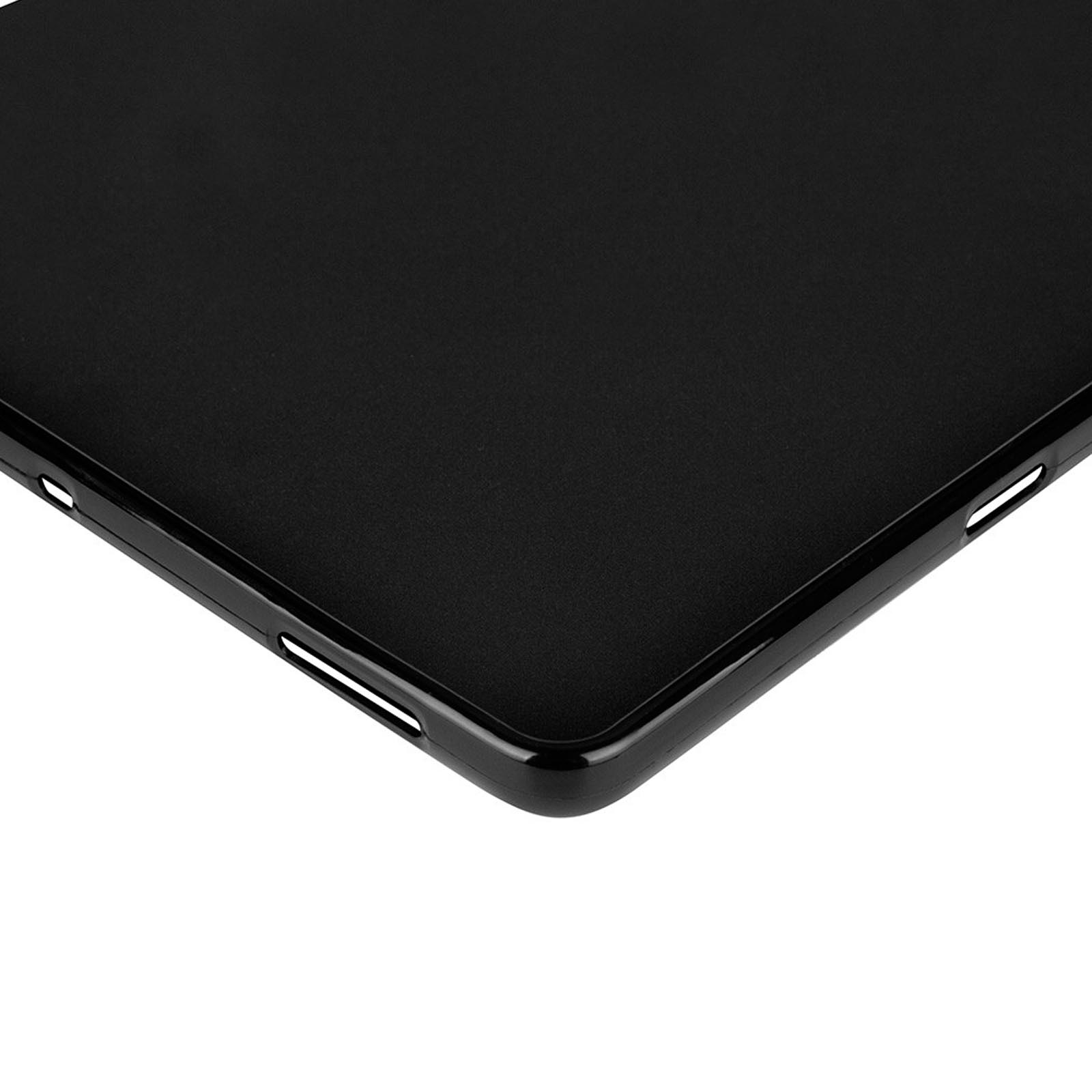 Schwarze Tablet-Hückenecke mit abgerundeten Kanten.