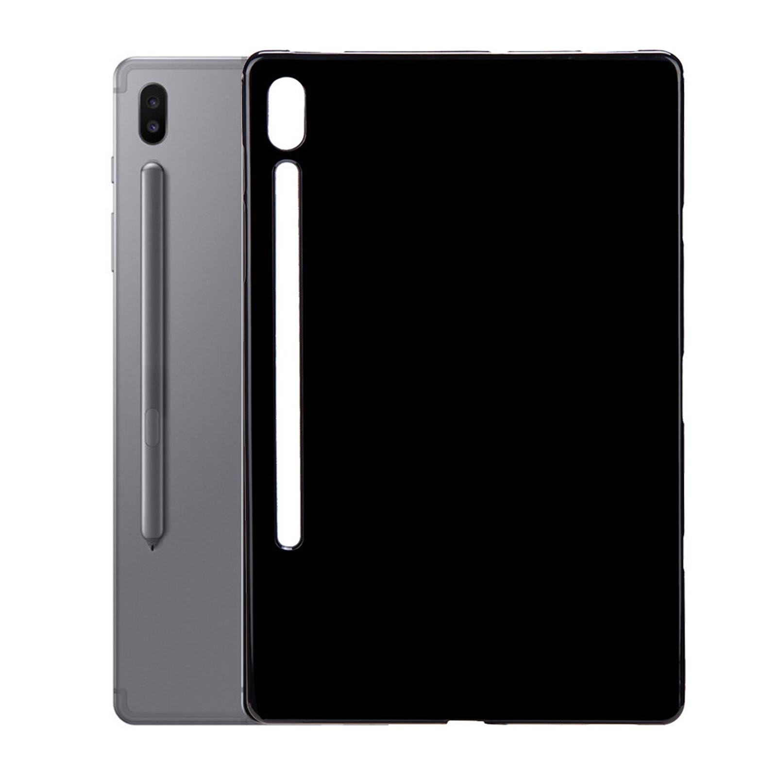 Silbernes Tablet mit Stift, schwarze Schutzhülle. Rechts eine schwarze Hülle.