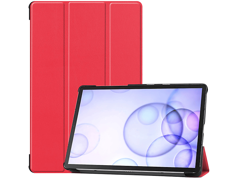 LOBWERK Hülle Schutzhülle Bookcover für Samsung Galaxy Tab S6 SM-T860 10.5 Zoll Kunstleder, Rot