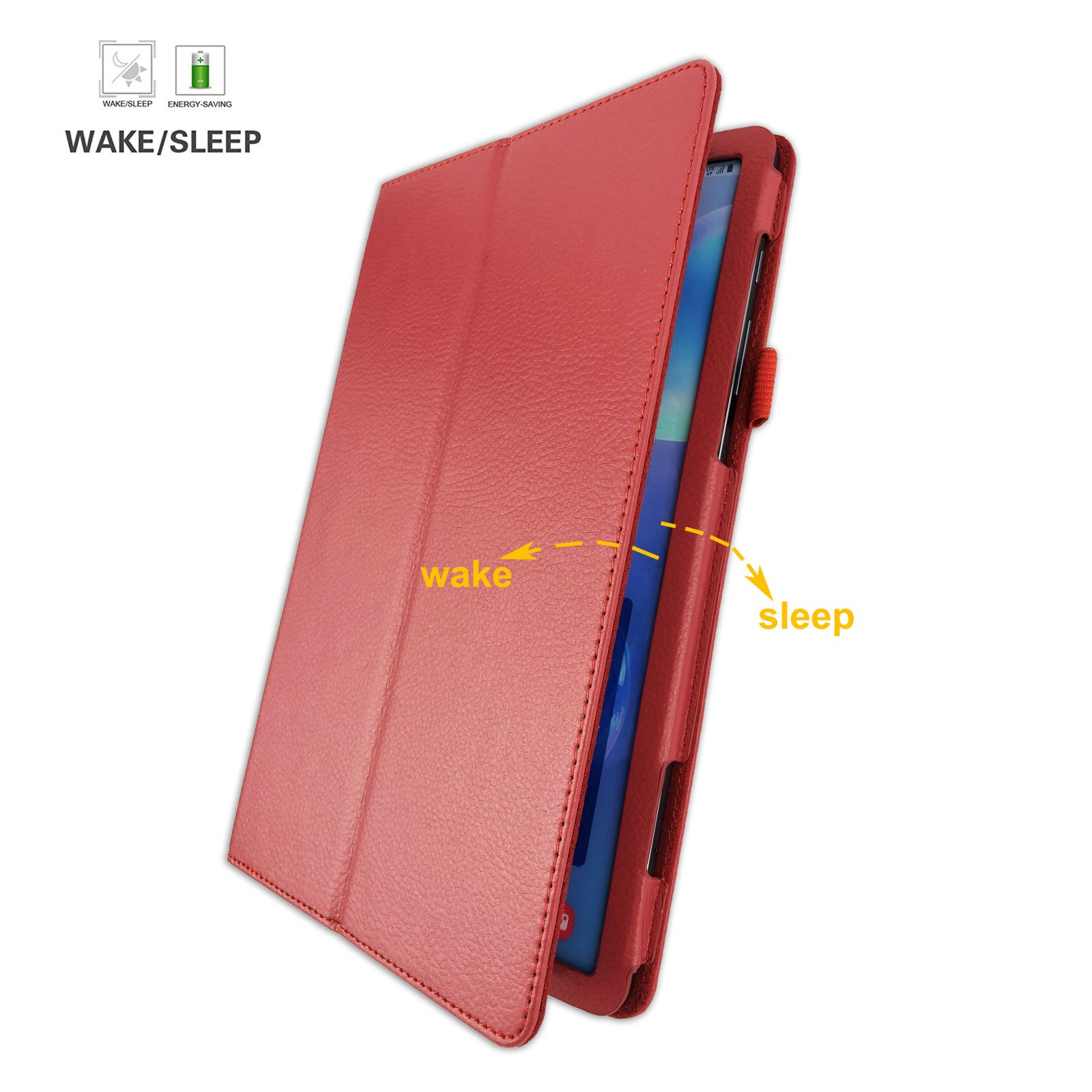 LOBWERK 2in1 Set Case SM-T865 für Schutzglas) + Samsung S6 Galaxy Rot Tab Bookcover SM-T860 10.5 (Schutzhülle Kunstleder