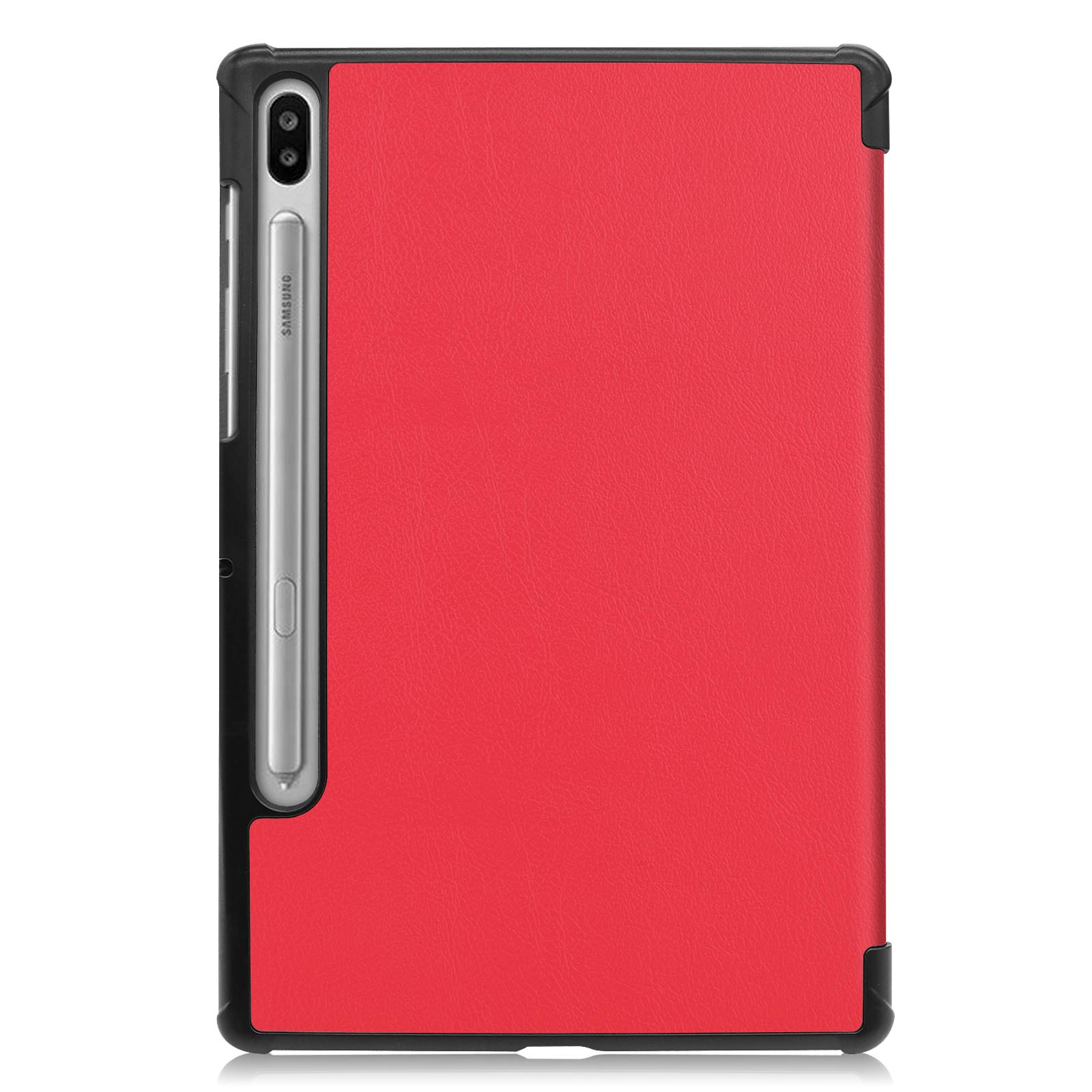 LOBWERK 2in1 Set (Schutzhülle Case Tab Kunstleder, Rot S6 Schutzglas) SM-T860 Bookcover 10.5 + SM-T865 Samsung für Galaxy