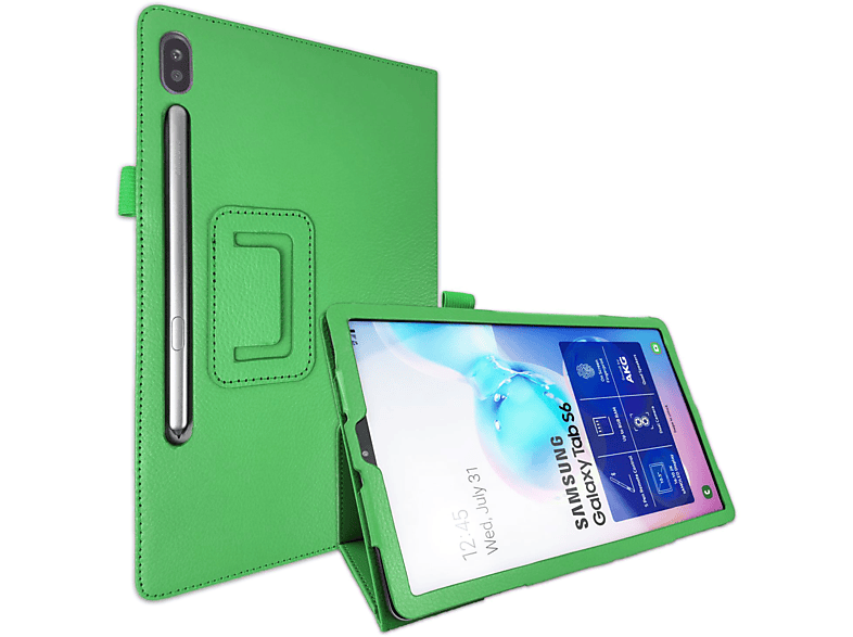 Galaxy 10.5 für Zoll Grün SM-T860 S6 Tab LOBWERK Schutzhülle Samsung Hülle Bookcover Kunstleder,