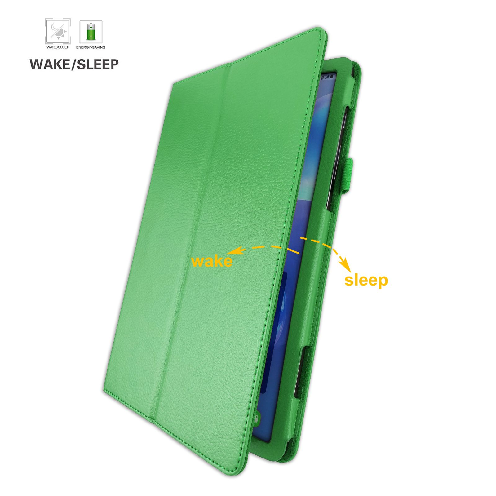 LOBWERK Grün Bookcover Tab SM-T860 10.5 für Kunstleder, Zoll Hülle S6 Galaxy Schutzhülle Samsung