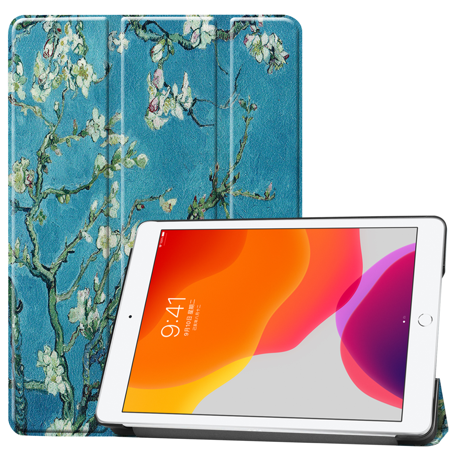 LOBWERK Hülle Schutzhülle iPad Kunstleder, Zoll Bookcover für 10.2 2019/2020/2021 09 Apple