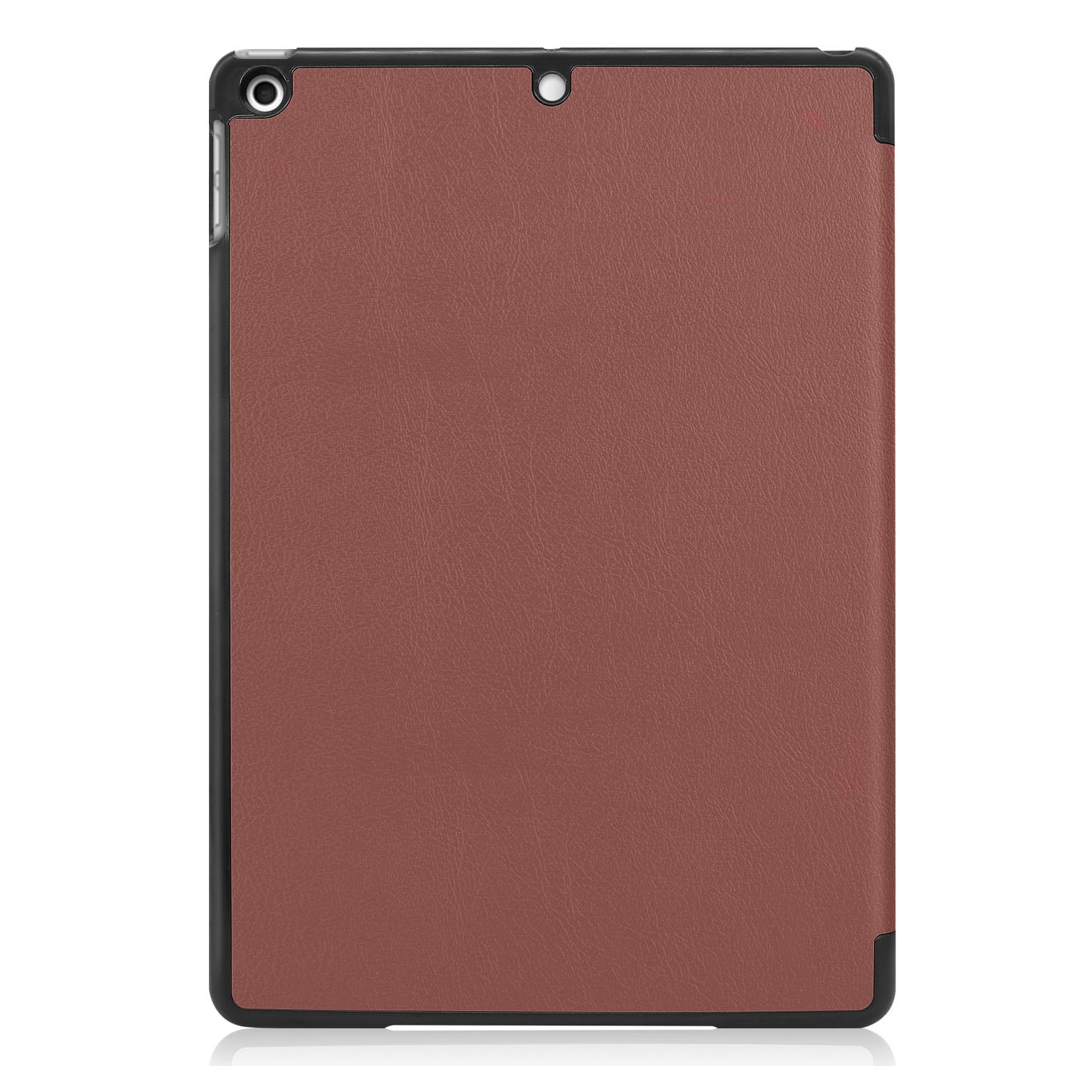 Tablet-Hülle mit brauner Ledertextur. Die Ränder sind schwarz.