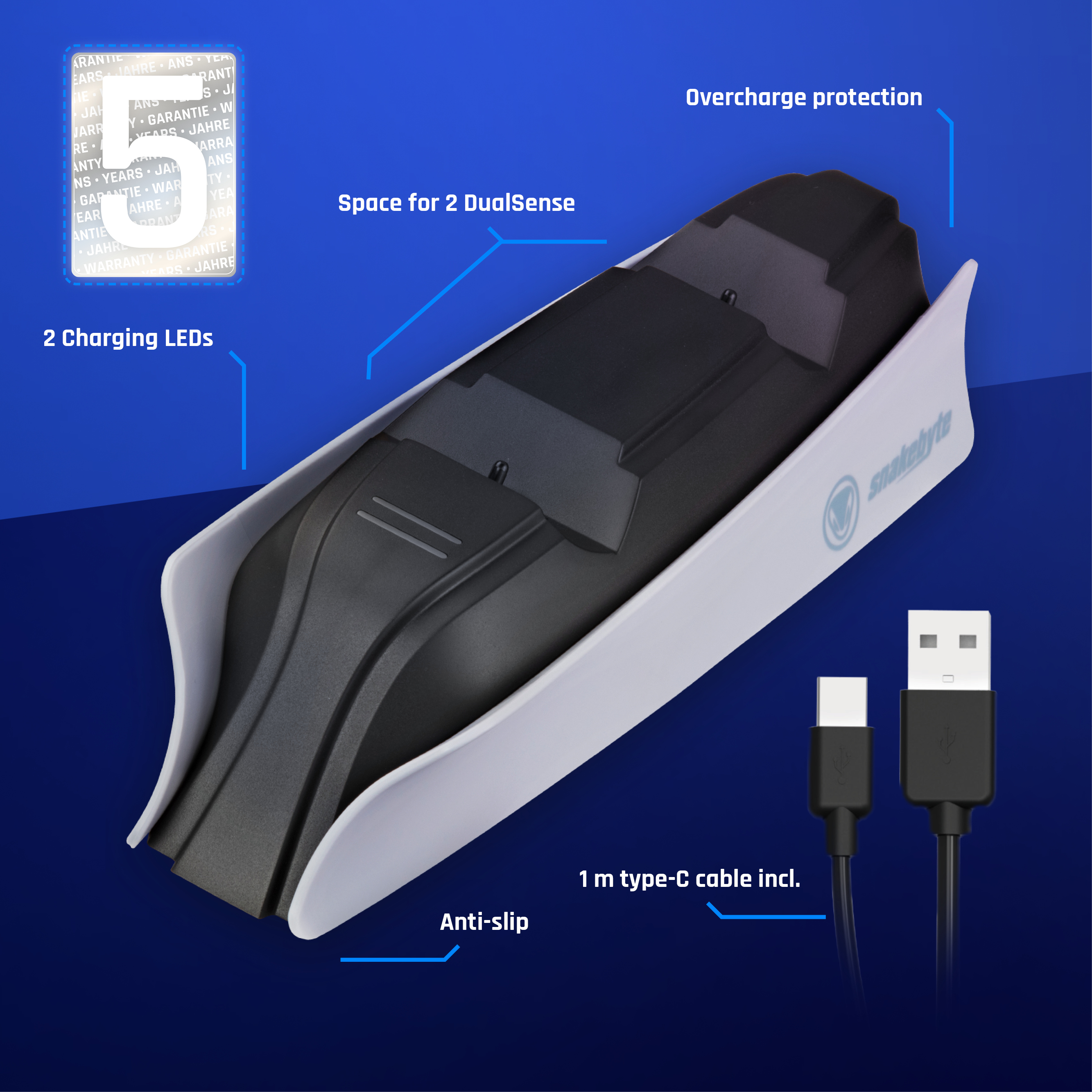 SNAKEBYTE Twin Charge 5 Oplaadstation