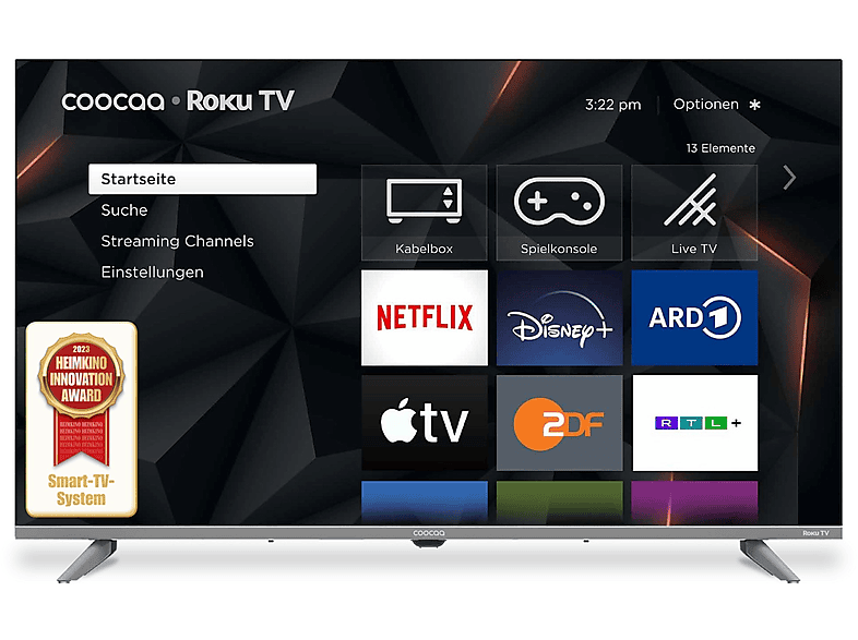 COOCAA 32R3G ROKU LED TV (Flat, 31,5 Zoll / 80 cm, HD, SMART TV, ROKU)