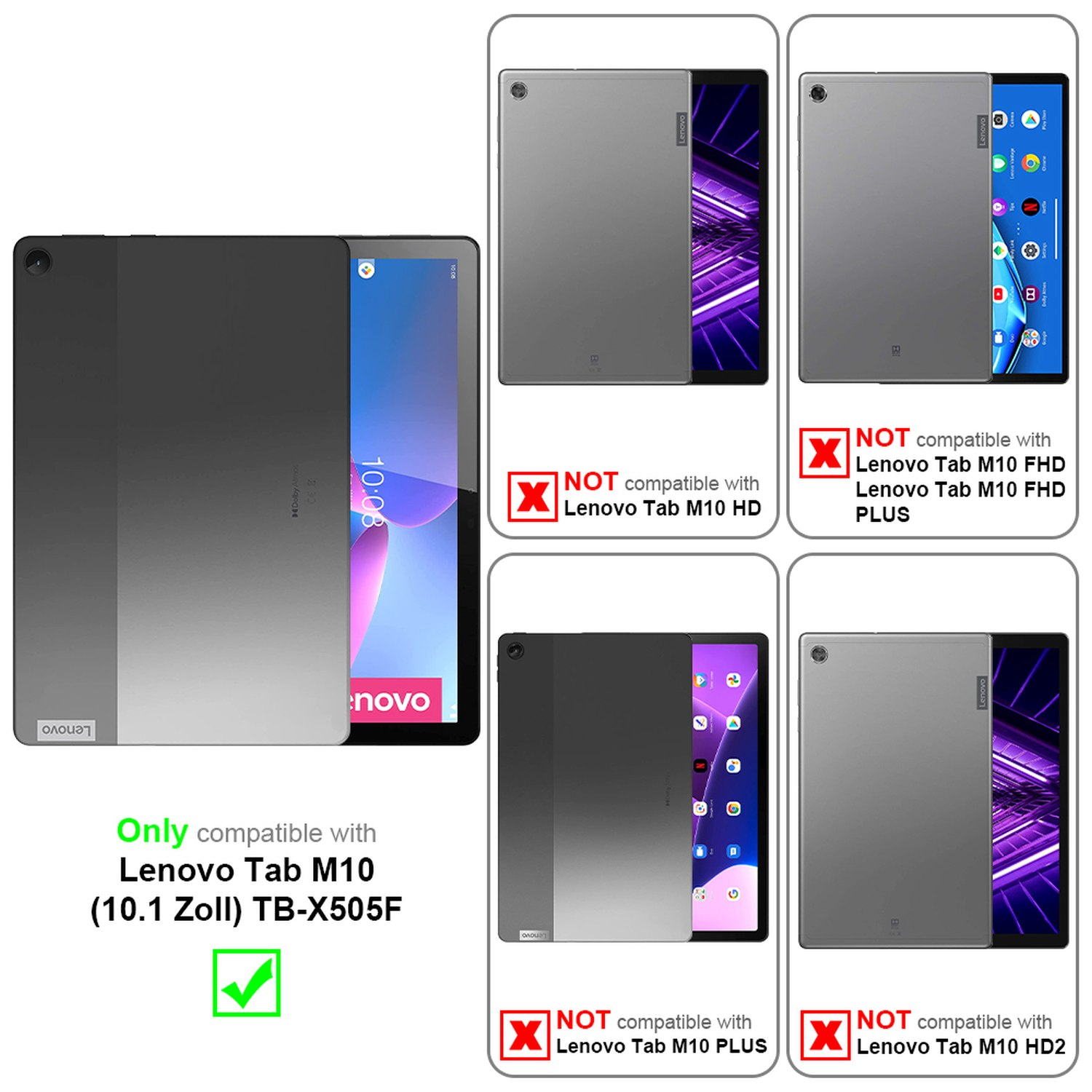 CADORABO Schutzglas Lenovo Tablet Tab (10.1 TB-X505F) M10 Zoll) Schutzfolie(für