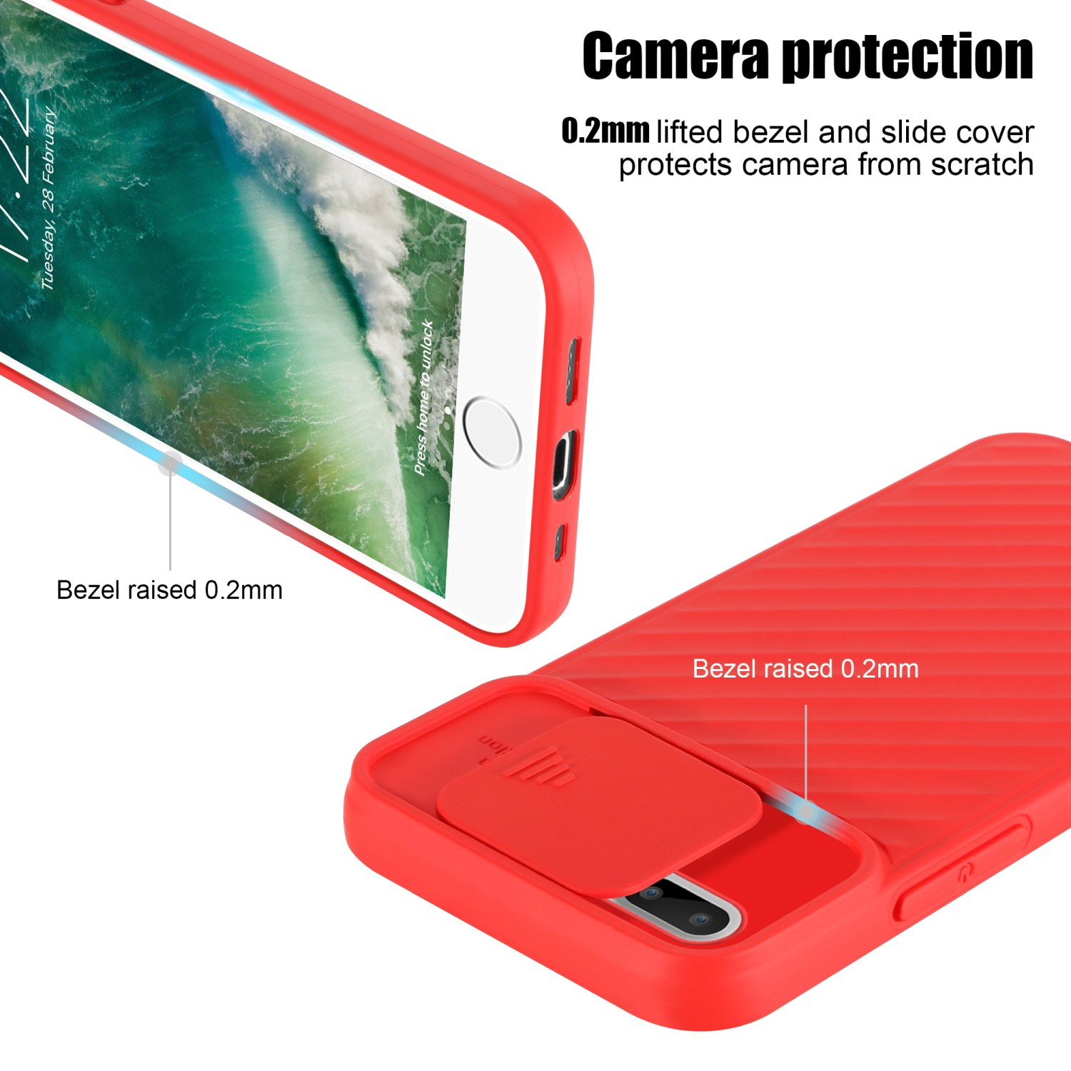 Handy iPhone Hülle PLUS Rot Backcover, / 7S 7 Apple, Matt Kameraschutz, 8 CADORABO PLUS / PLUS, mit