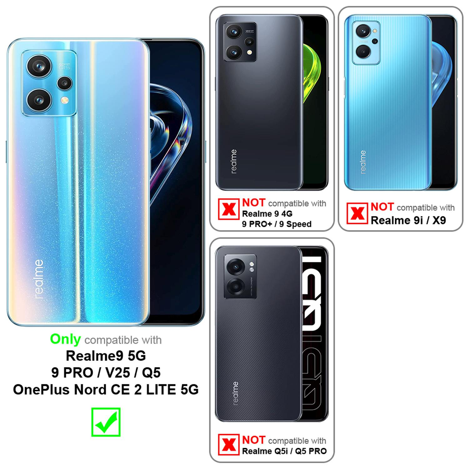 / Book Q5 9 / 2 Standfunktion, Bookcover, 5G, Hülle V25 / CADORABO 5G 9 OnePlus BLAU PRO Nord Realme, PASTELL LITE CE /