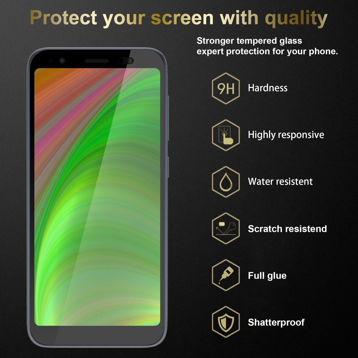 Proteggi schermo. Telefono con schermo, vantaggi: durezza, reattività, resistente all'acqua, resistente ai graffi.