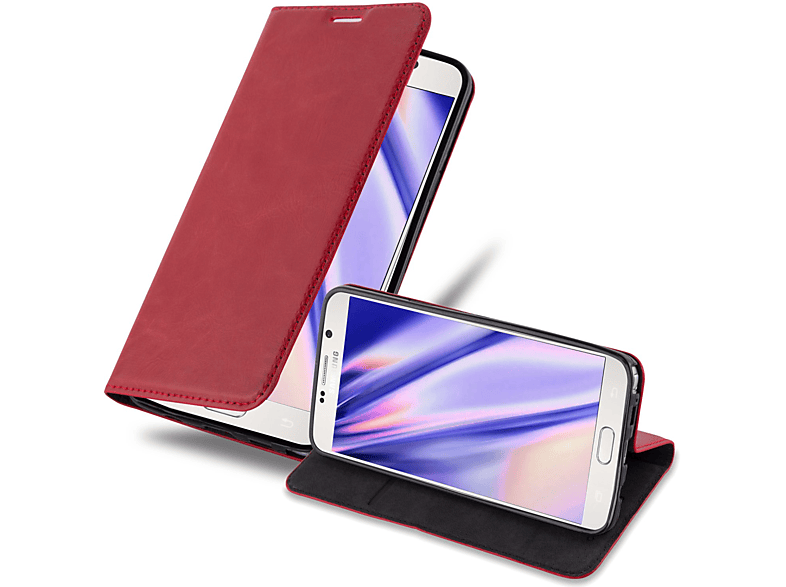 CADORABO Book Hülle Invisible Magnet, Bookcover, Samsung, Galaxy NOTE 5, APFEL ROT