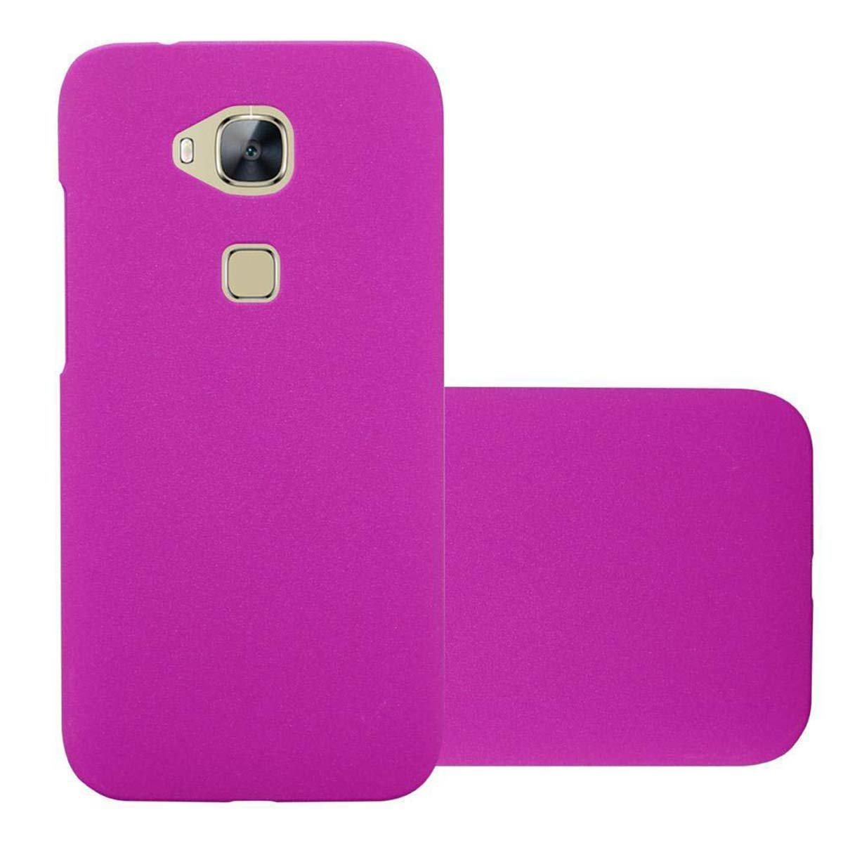 Funda de teléfono rosa con detalles de cámara. Otra funda está al lado.