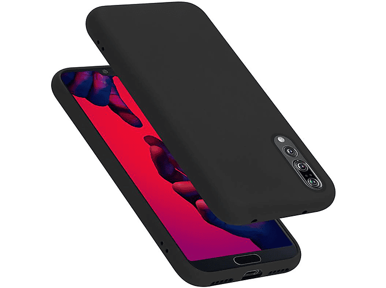 CADORABO Custodia bicolore in silicone TPU cover e retro in vetro temperato CUSTODIA per P20, Giallo, Rosa