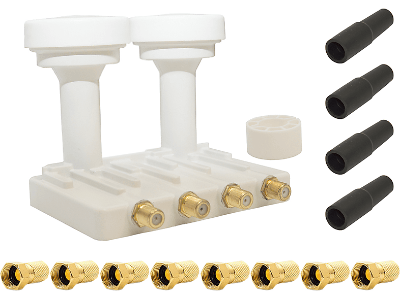 PREMIUMX Quad Monoblock LNB 6° PXMB-6QW Sat 4 Teilnehmer DVB-S2 HDTV UHD LNB