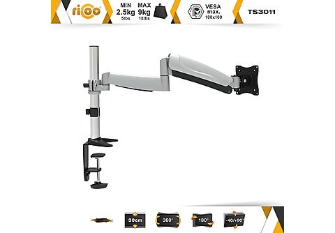 RICOO TS3011 Monitor Tischhalterung, silber
