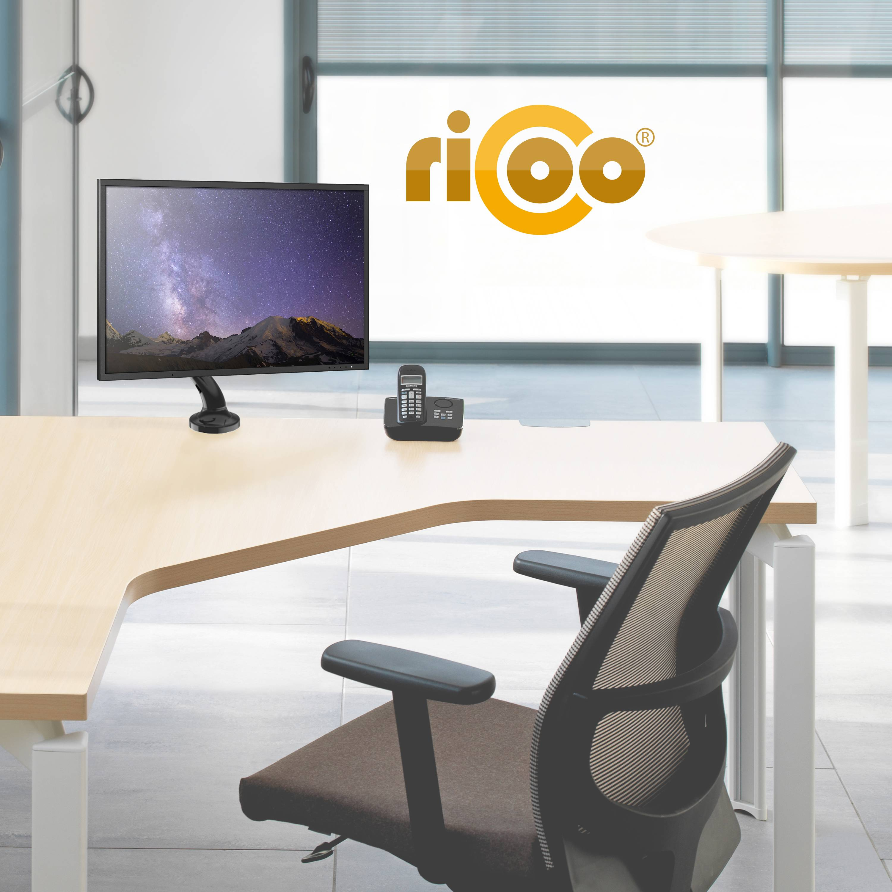 RICOO TS6511 Monitor Tischhalterung, schwarz