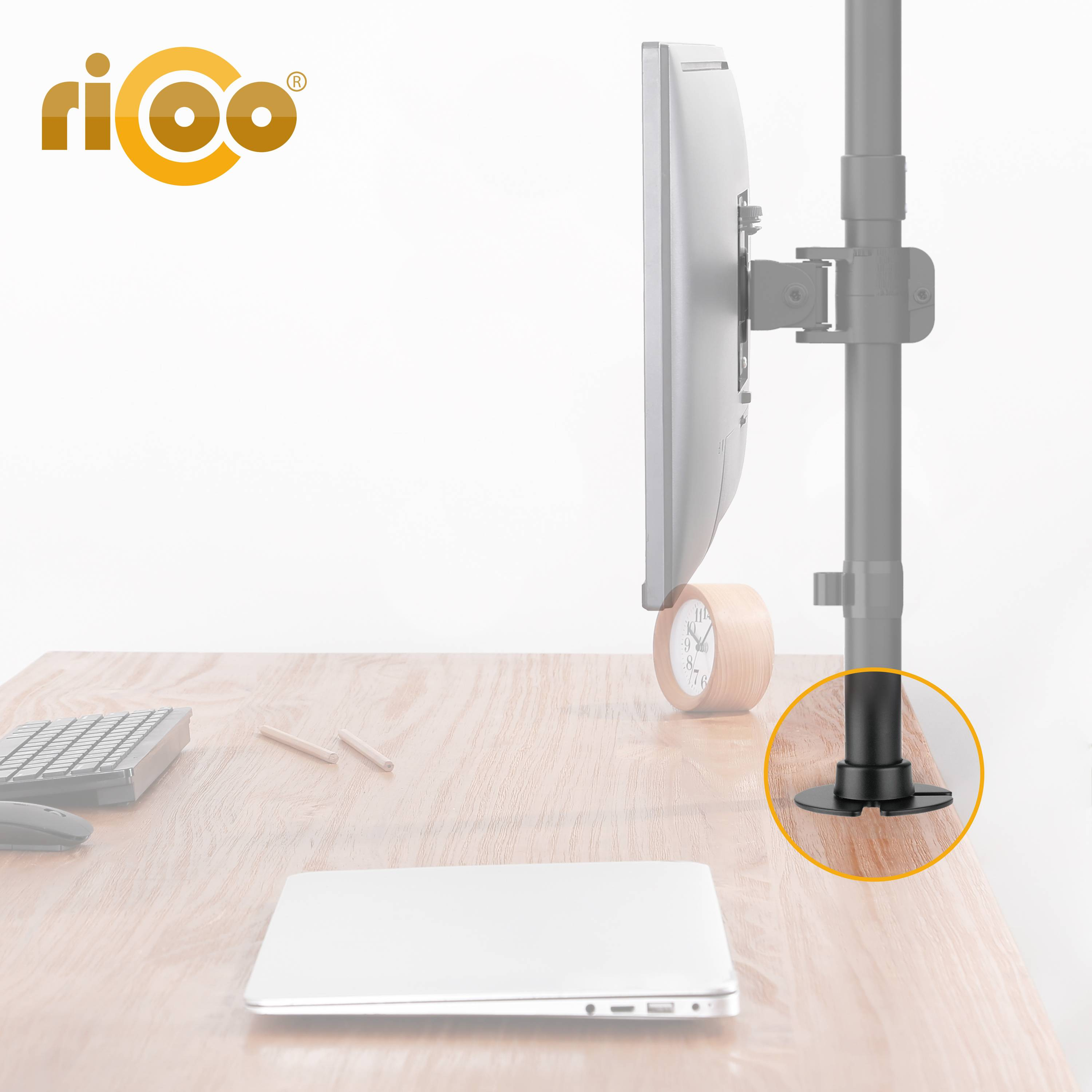 RICOO Z7011 Tischhalterung, silber Monitor