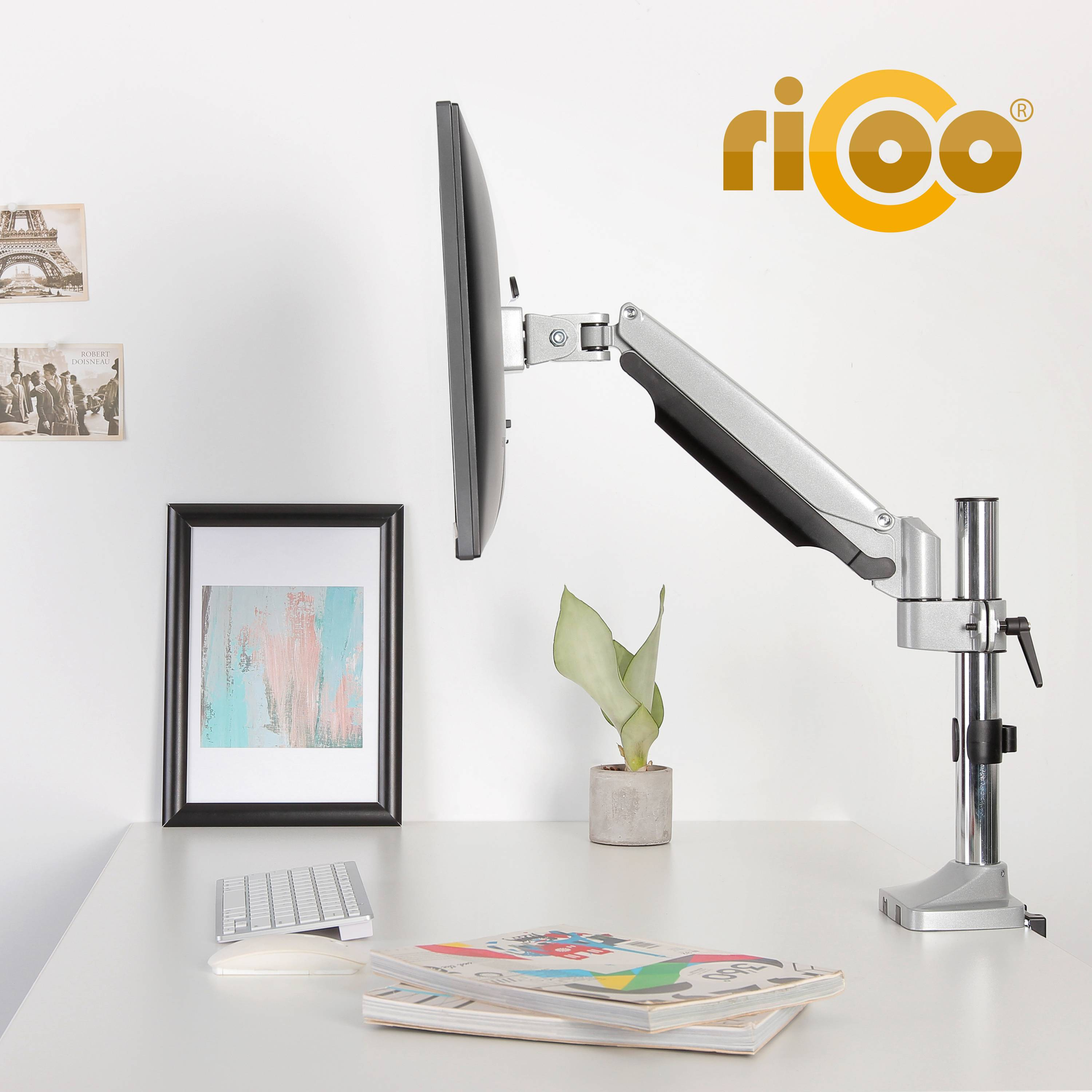 RICOO TS1011 Tischhalterung, Monitor silber