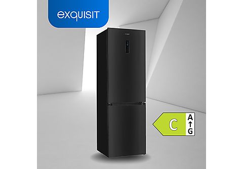 EXQUISIT KGC350-105-NF-040C inoxlook-az Kühl-Gefrierkombination (C, 162  kWh, 1930 mm hoch, Inox-Anthrazit) | MediaMarkt