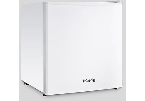 H.KOENIG H.KOENIG Mini-Kühlschrank FGX480/ 45 L/ freistehend/ 51cm/ 4L  Eisfach/ Türanschlag wechselbar/ Weiss Kühlschrank mit Gefrierfach (E, 512  mm hoch, Weiß)