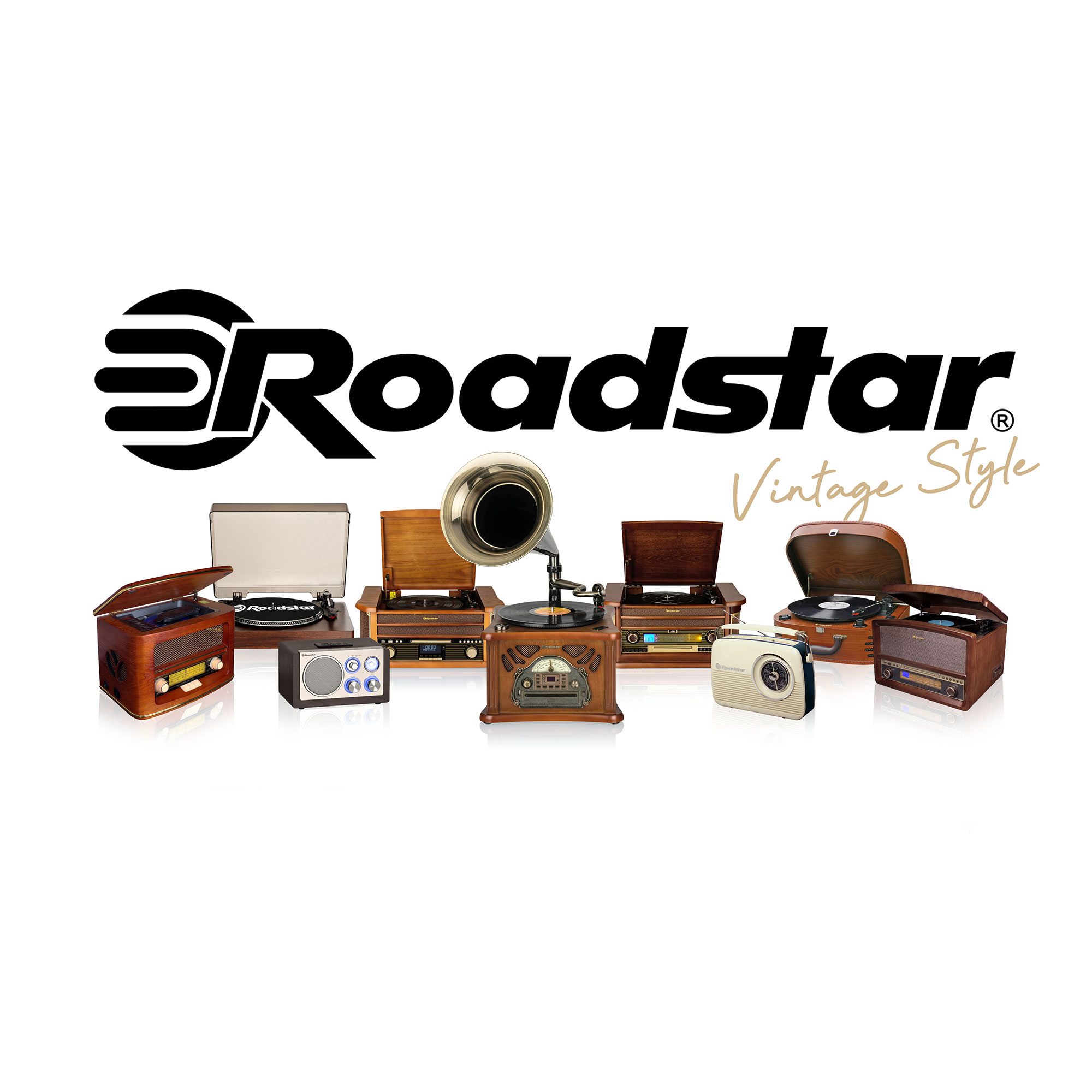 ROADSTAR Retro TTR-8850ED+BT Vintage Vinyl-Plattenspieler Holz/ Schwarz