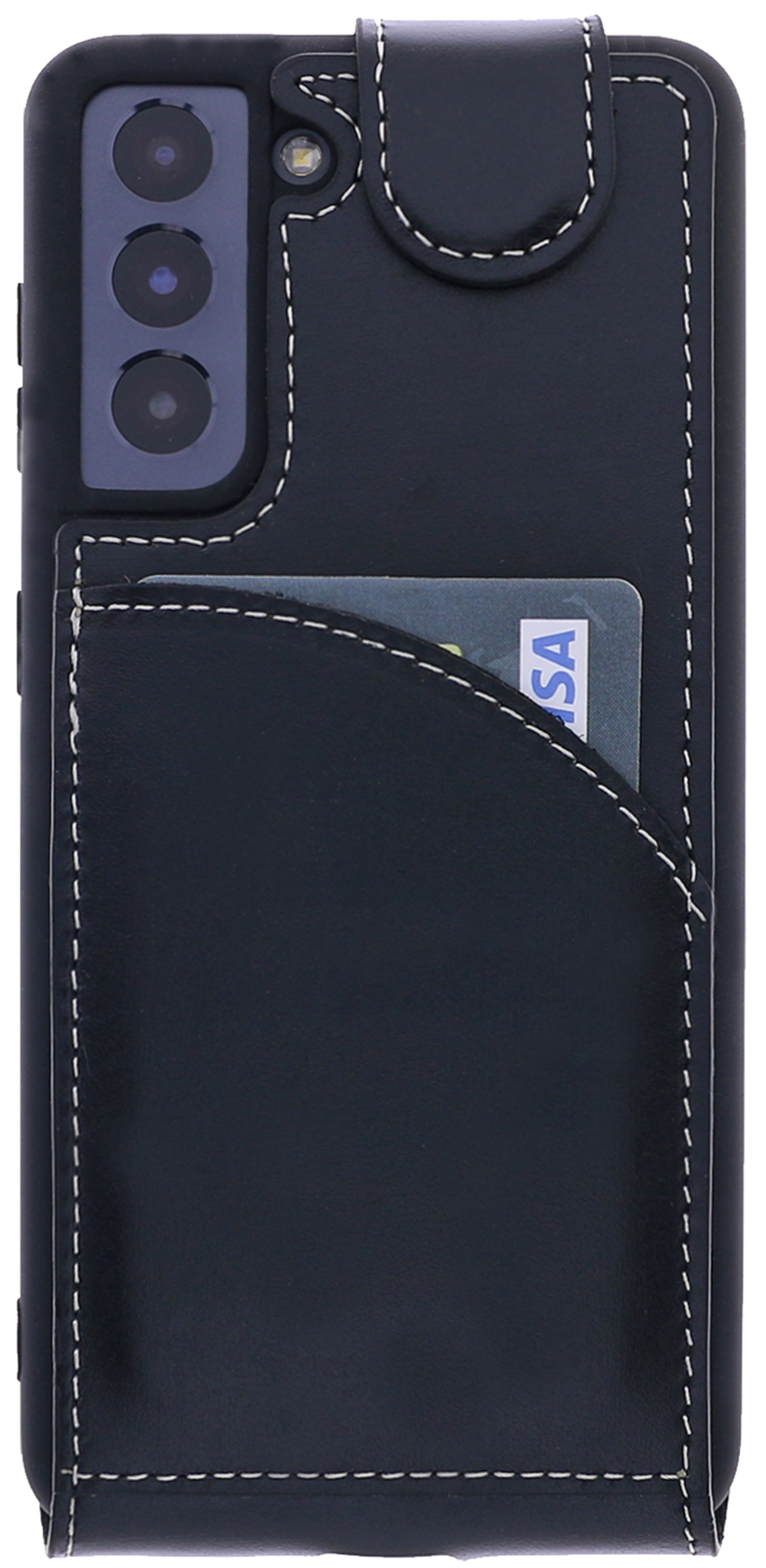 BURKLEY Flip-Case aus Galaxy Leder, Schwarz Flip S21, Cover, Samsung, Handytasche