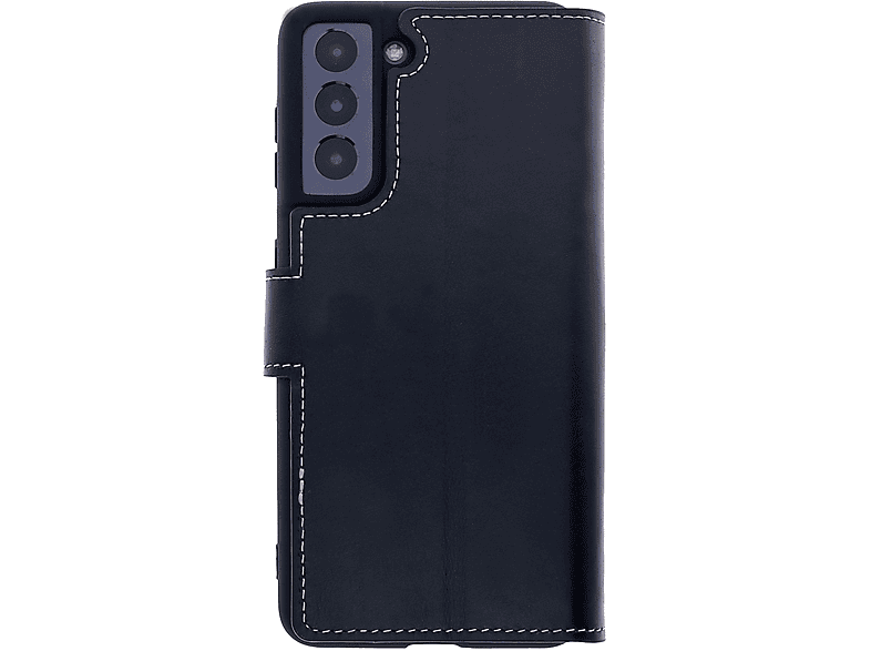 Bookcover, Leder FE, BURKLEY Samsung, Handytasche, Schwarz S21 Galaxy