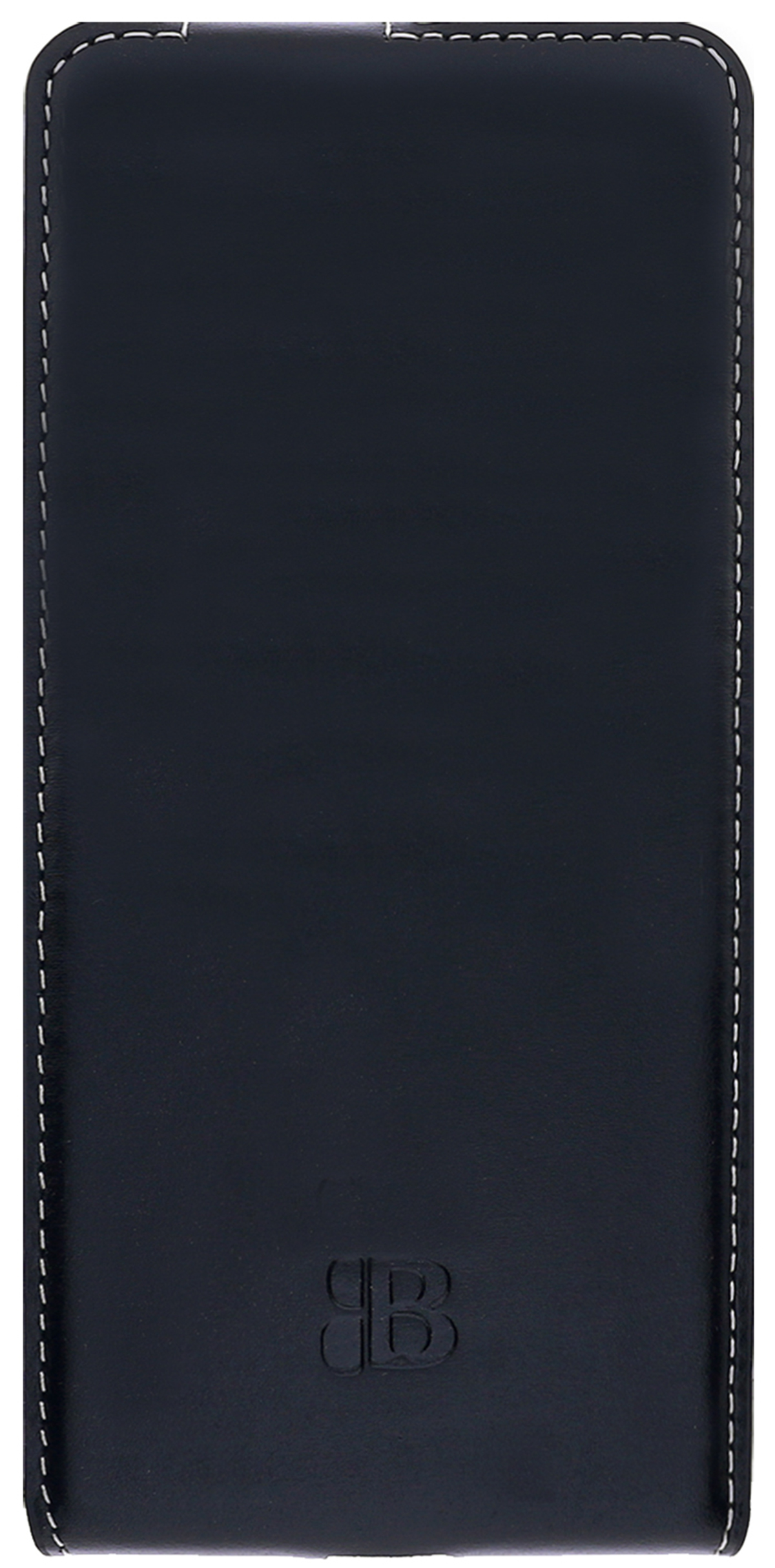 Schwarz Leder, Galaxy S21, aus Samsung, Flip BURKLEY Handytasche Flip-Case Cover,