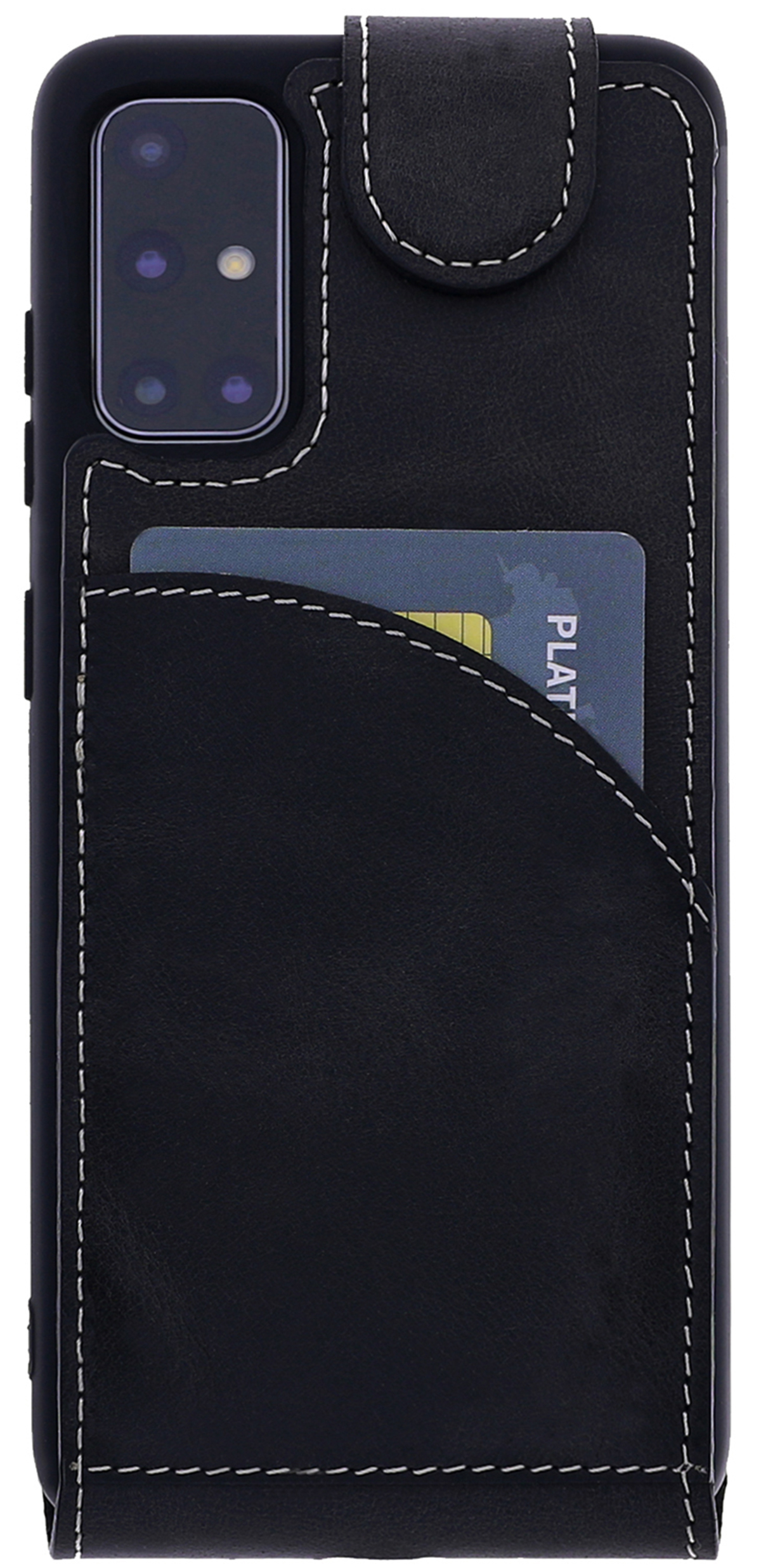 Handytasche BURKLEY Samsung, Galaxy Cover, Schwarz S20, Leder, aus Flip Flip-Case