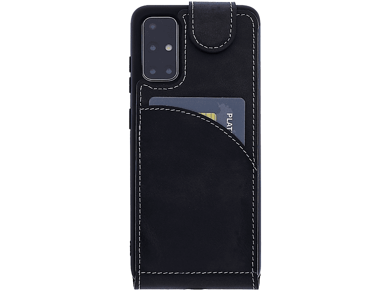 BURKLEY Flip-Case Handytasche aus Leder, Flip Cover, Samsung, Galaxy S20, Schwarz