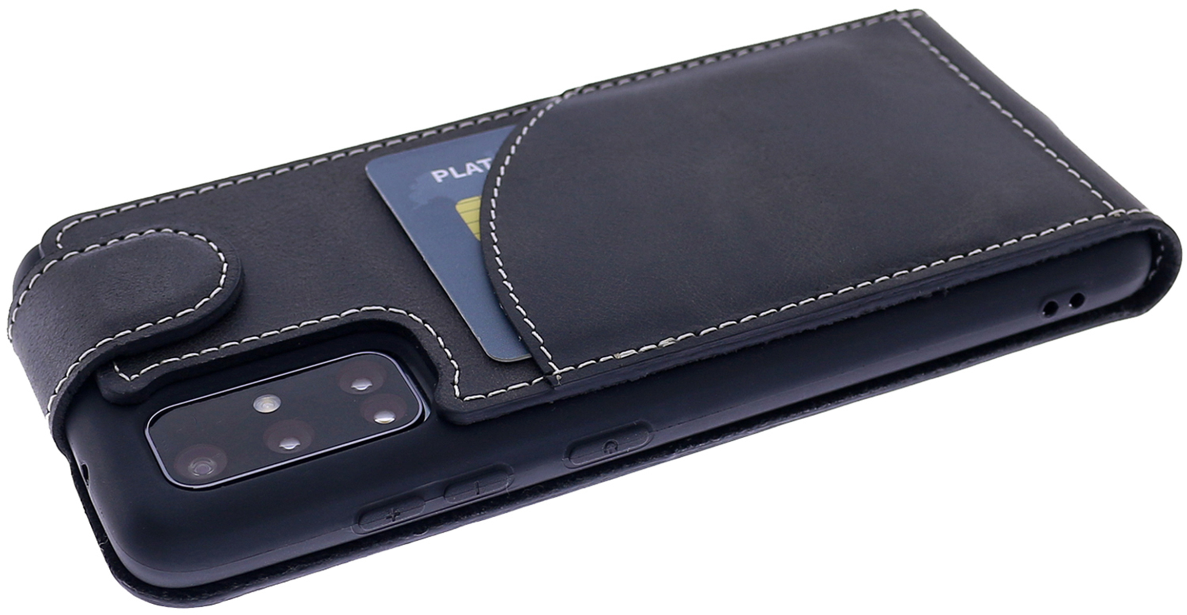 Leder, Flip Samsung, Handytasche Cover, Galaxy Schwarz BURKLEY Flip-Case A31, aus