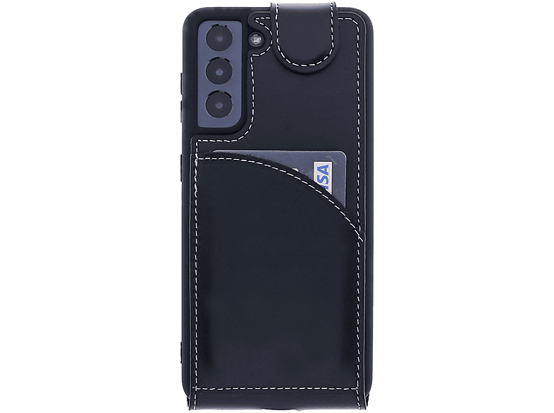 Flip aus Schwarz BURKLEY Samsung, Leder, Handytasche Galaxy Cover, Flip-Case S22+,