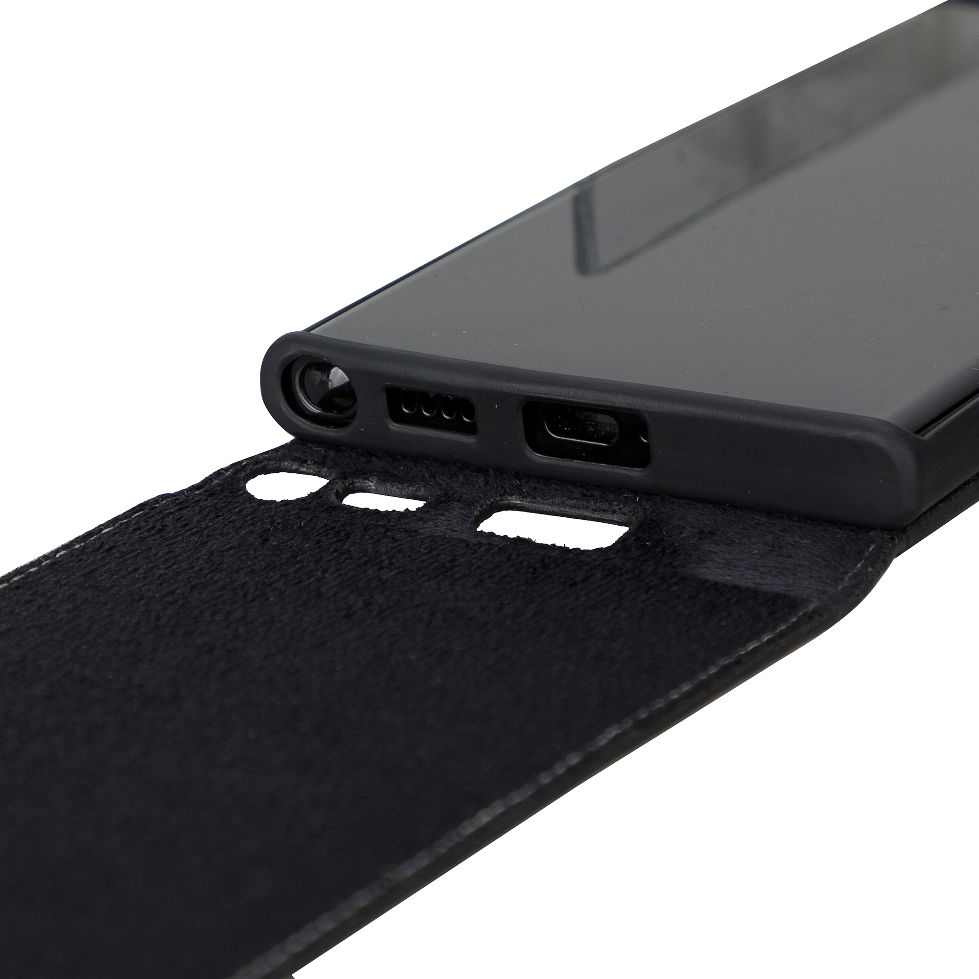 BURKLEY Flip-Case Handytasche S22 Leder, Samsung, aus Ultra, Schwarz Flip Galaxy Cover