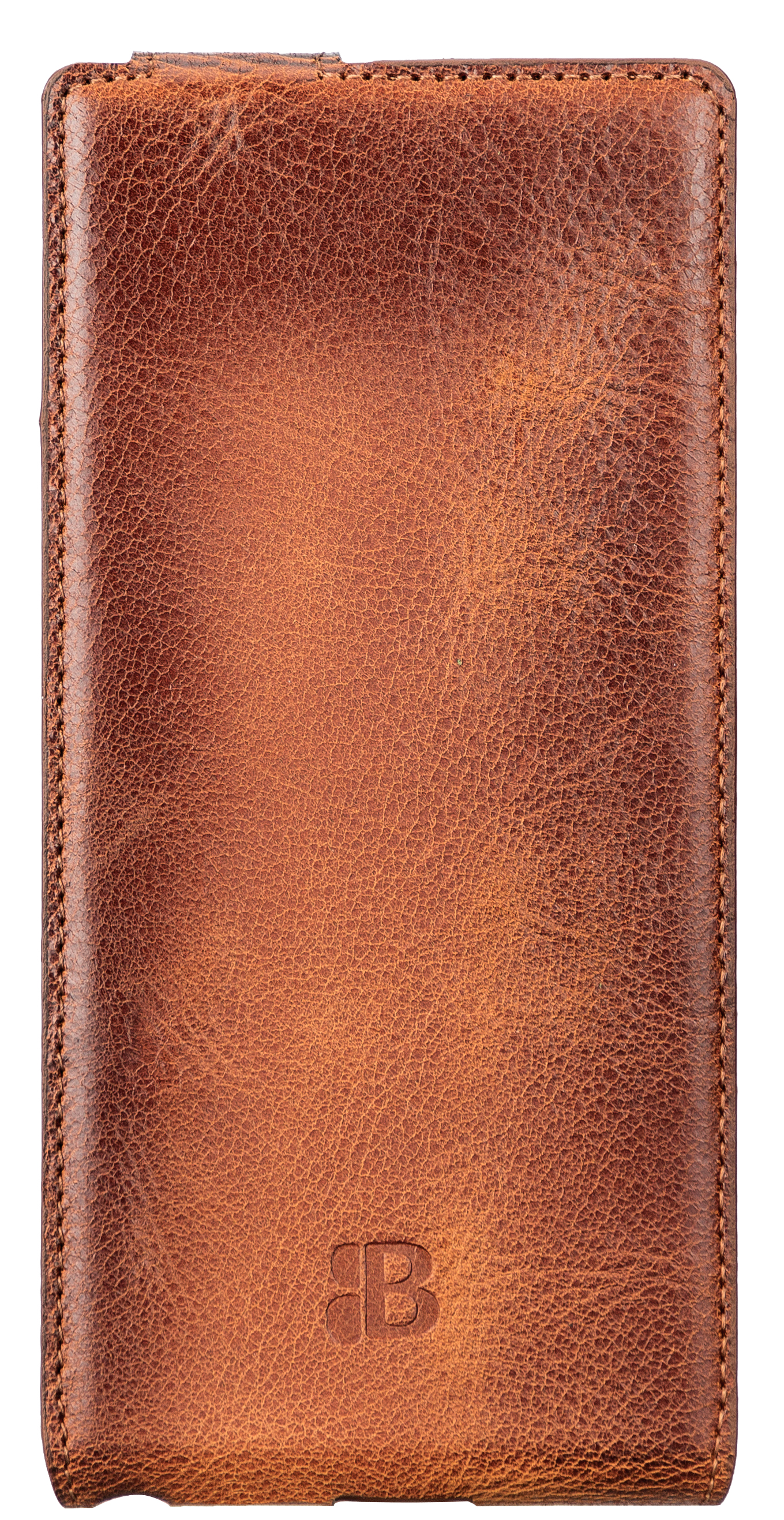 BURKLEY Flip-Case Cover, aus Leder, Galaxy Ultra, S22 Sattelbraun Handytasche Samsung, Flip