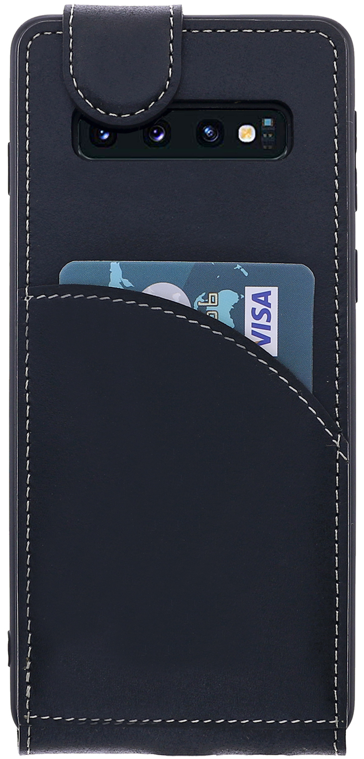 BURKLEY Flip-Case Handytasche S10, Flip aus Leder, Samsung, Schwarz Galaxy Cover