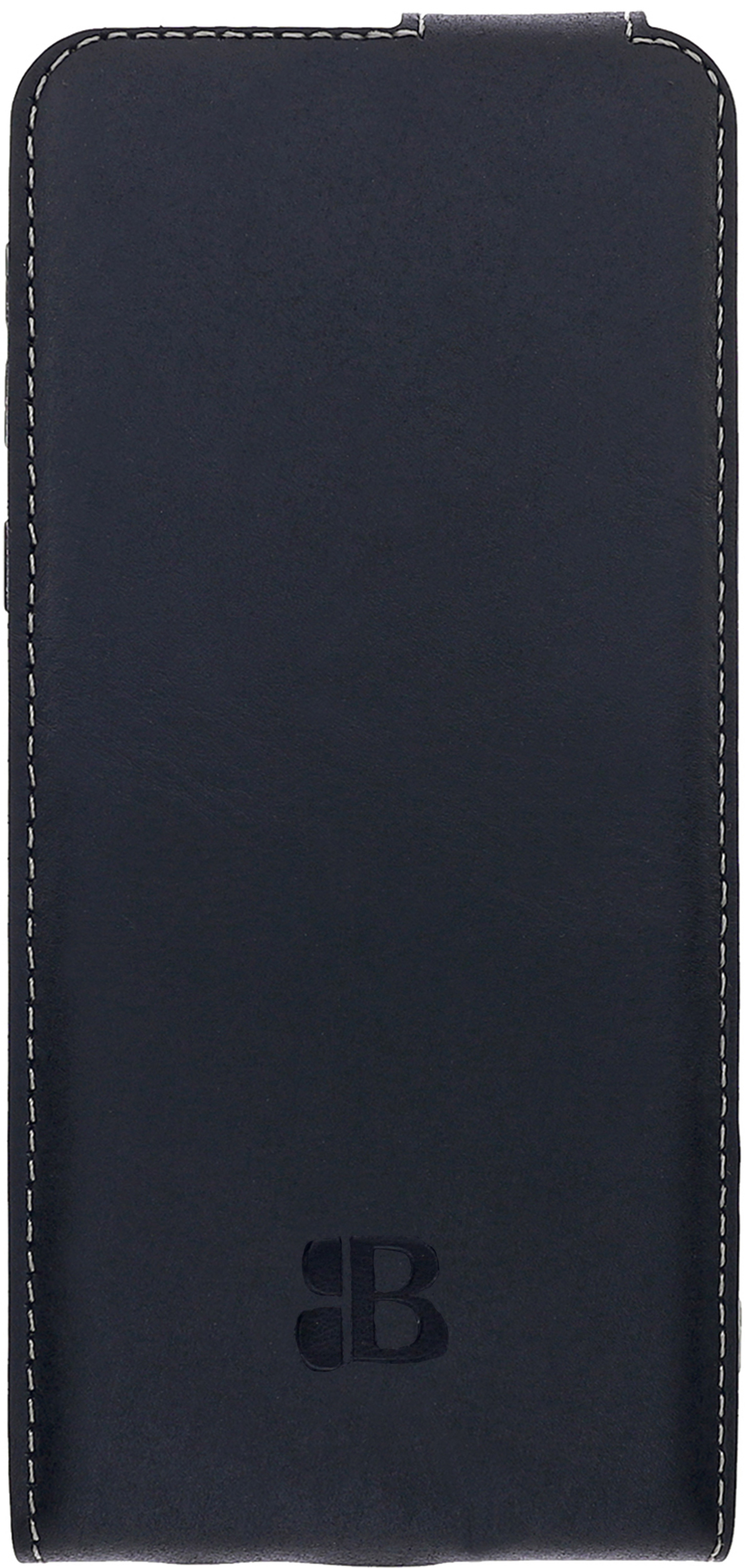BURKLEY Flip-Case aus Leder, Galaxy Samsung, Flip Cover, Handytasche Schwarz S10
