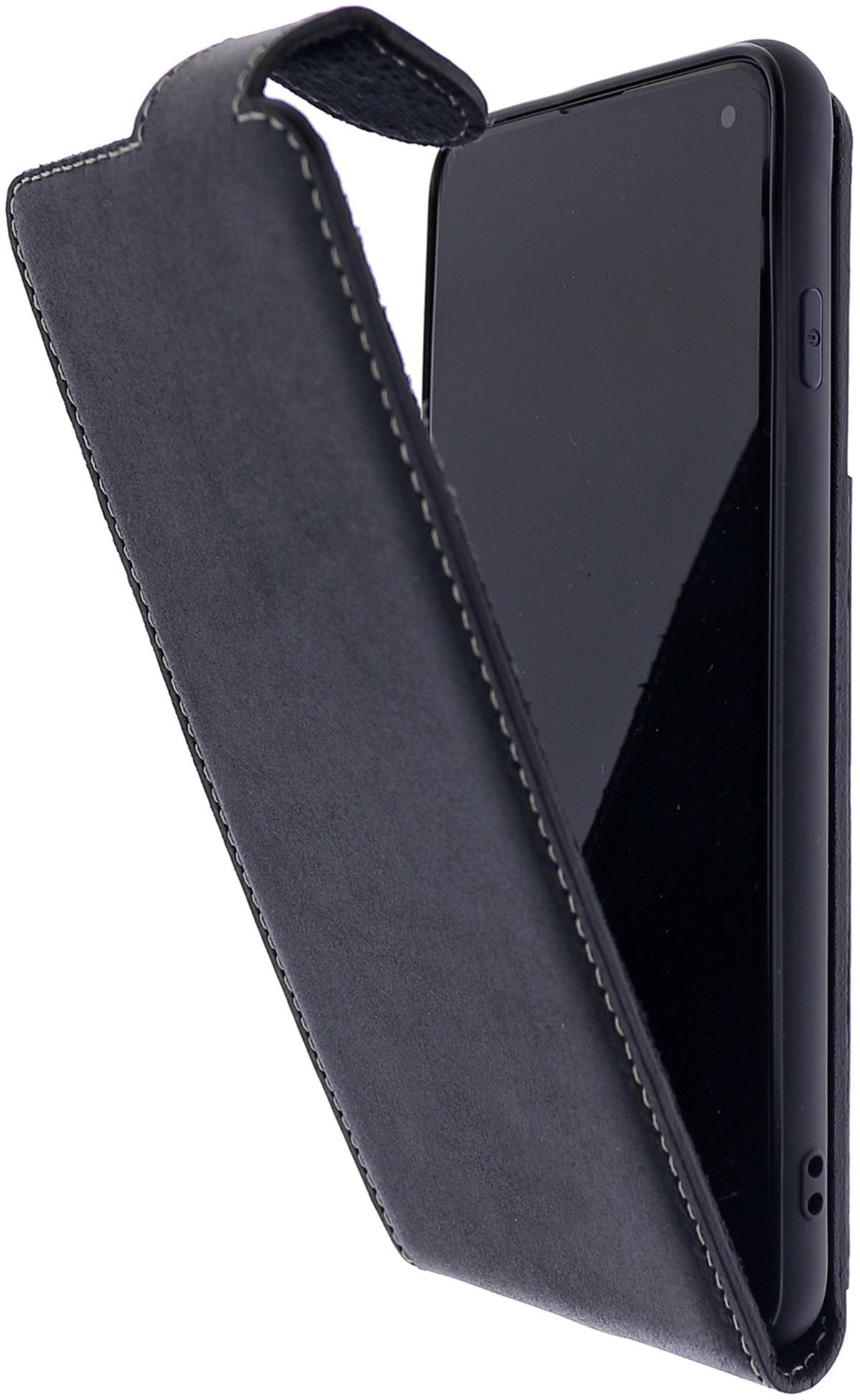 BURKLEY Flip-Case aus Leder, Galaxy Samsung, Flip Cover, Handytasche Schwarz S10