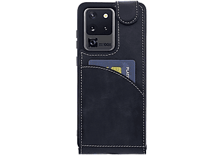BURKLEY Flip-Case Handytasche aus Leder, Flip Cover, Samsung, Galaxy S20 Ultra, Schwarz