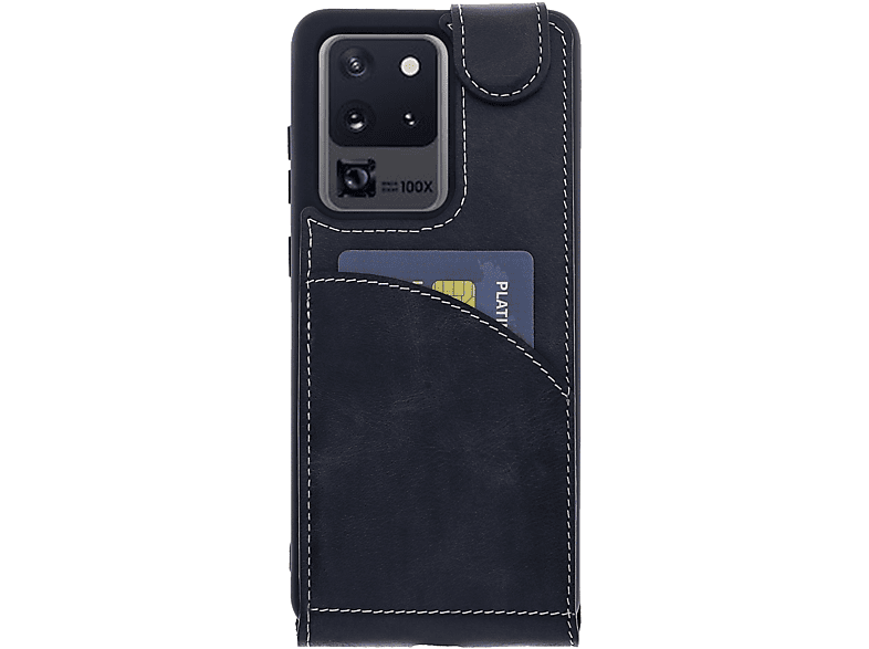 BURKLEY Flip-Case Handytasche aus Samsung, Galaxy Schwarz Ultra, Leder, S20 Flip Cover