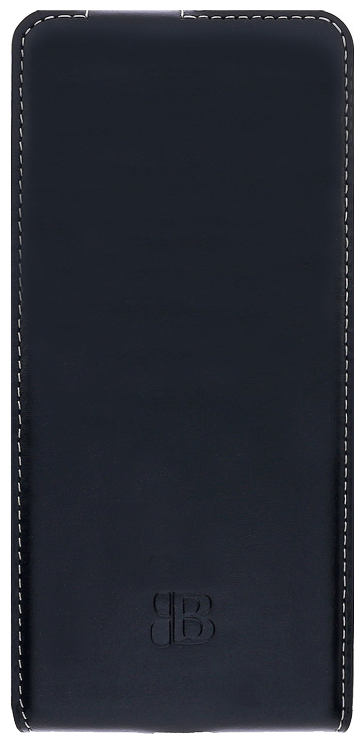 BURKLEY Flip-Case Handytasche aus S21 Schwarz Leder, Galaxy Flip Ultra, Cover, Samsung