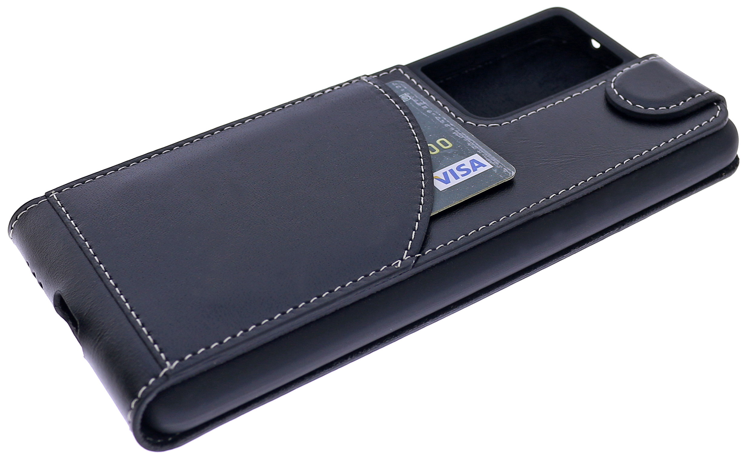 Flip Flip-Case Ultra, Cover, Handytasche S21 BURKLEY Schwarz Galaxy Leder, Samsung, aus