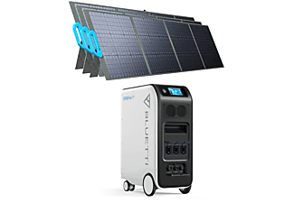 BLUETTI EP500+3×PV200 200W Solarmodulen LiFePO4 Batterie 3000W Powerstation Stromerzeuger 5100 Wh Schwarz
