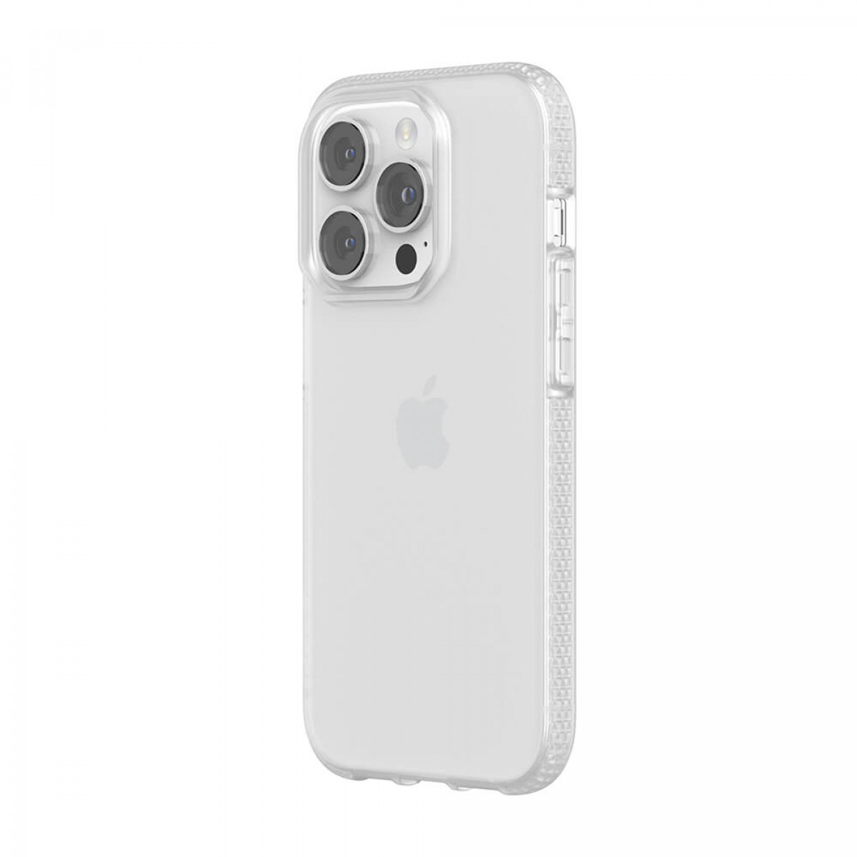 Klare iPhone-Hülle. Die Handyhülle ist transparent und hat das Apple-Logo.