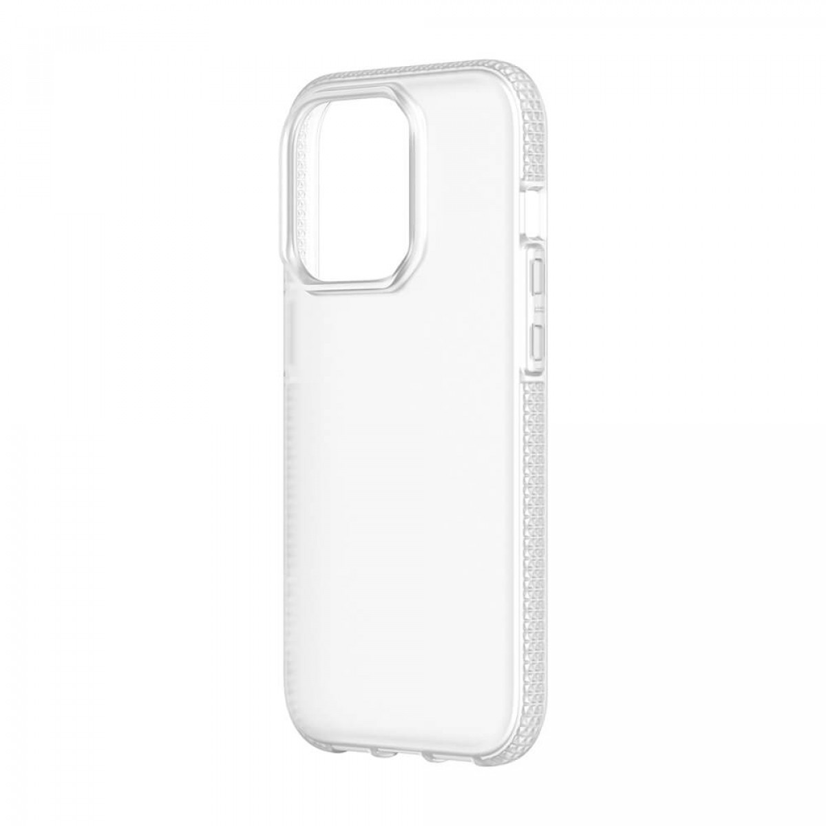 Transparente Handyhülle. Die Hülle ist transparent. Weißer Hintergrund.