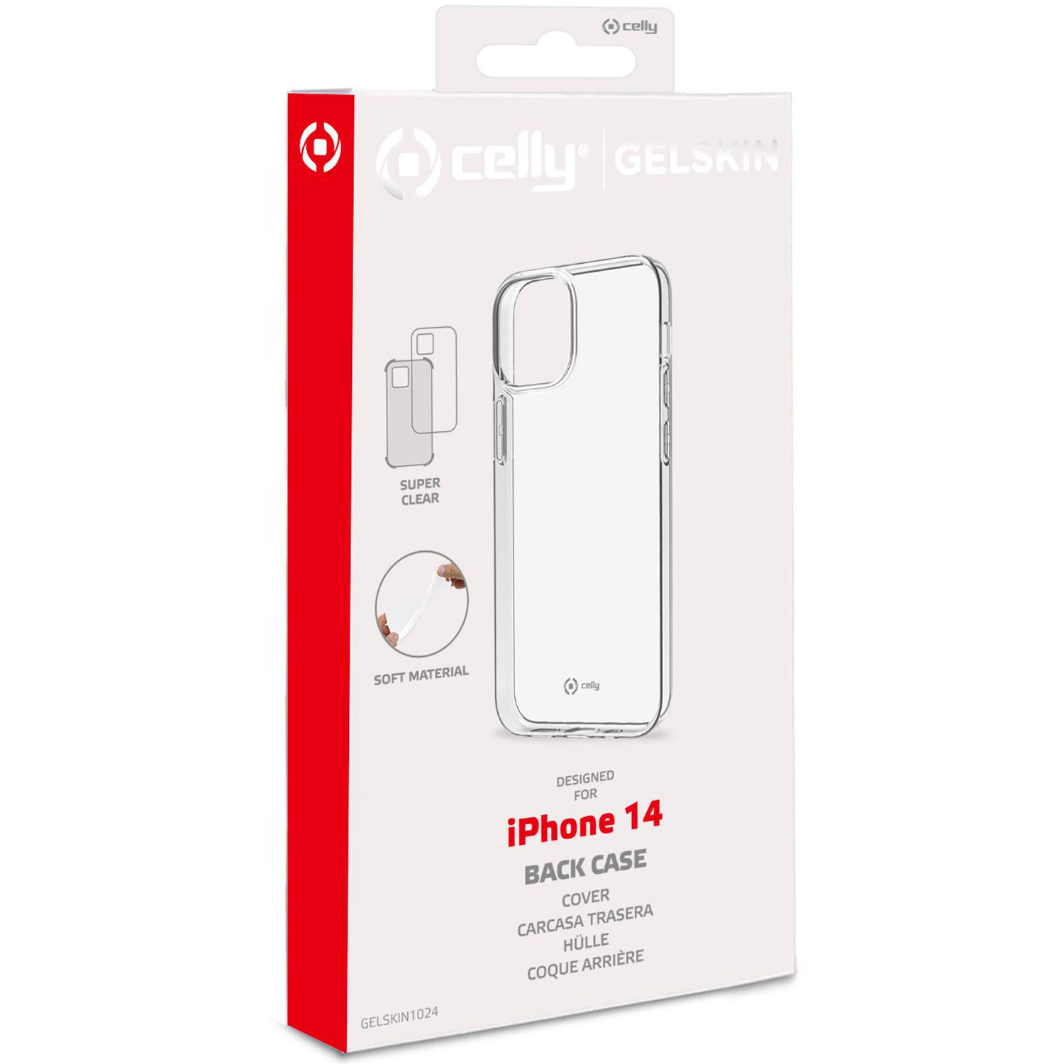 CELLY Gelskin Custodia per cellulare per Apple iPhone 14, Trasparente